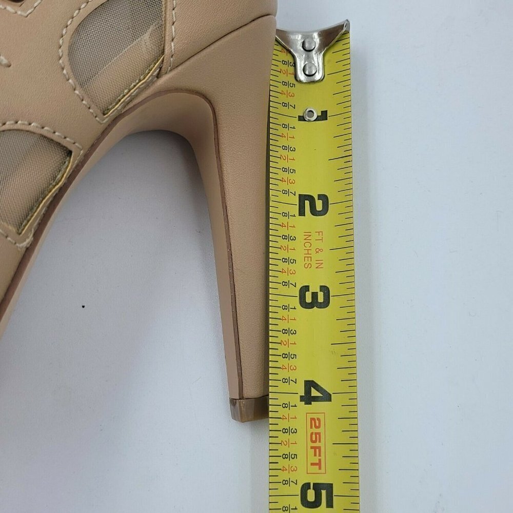 New Look Chic Lace-Up Caged Stiletto Booties Tan Natural Size US 7 / EU 37 Wide - Picture 9 of 10